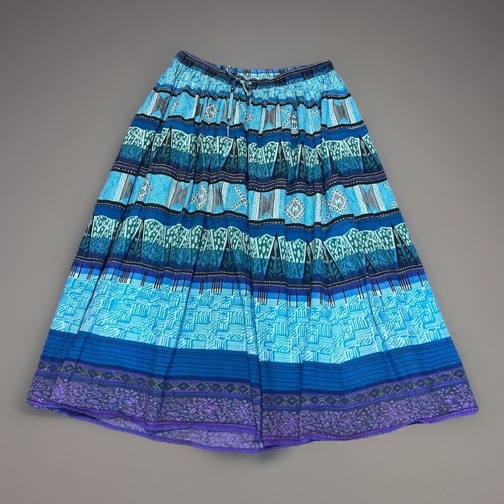 Liz & Me Womens 14/16 Boho Indie Maxi Skirt Turquoise Blue Peasant Skirt